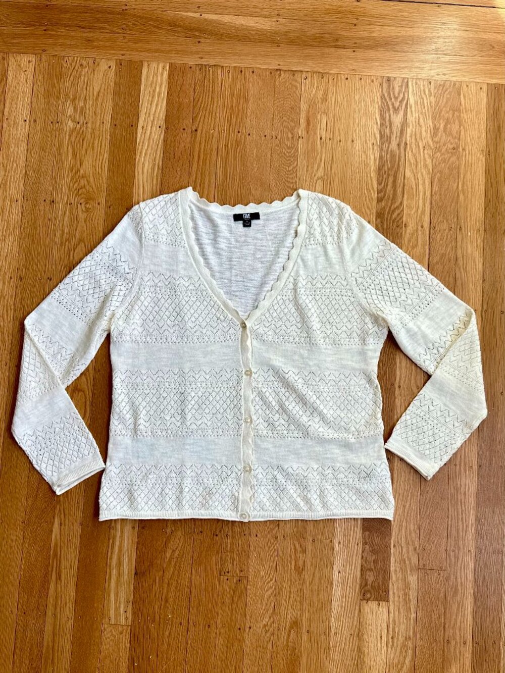 New Frye 100% Cotton Knit Cardigan Sweater – Women’s Size Large